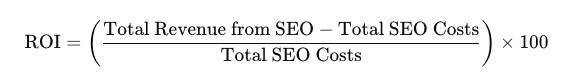 saas seo roi formula